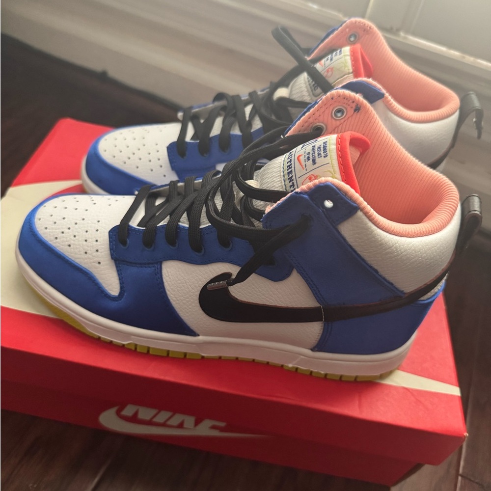 Nike Dunk High Women’s White/Black/Racer Blue – Size 8, Brand New w/ Box